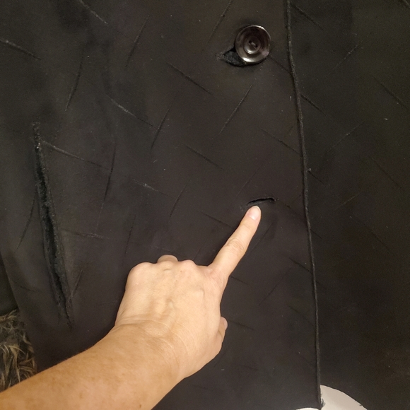 Black coat with faux fur collar size M - Picture 6 of 8